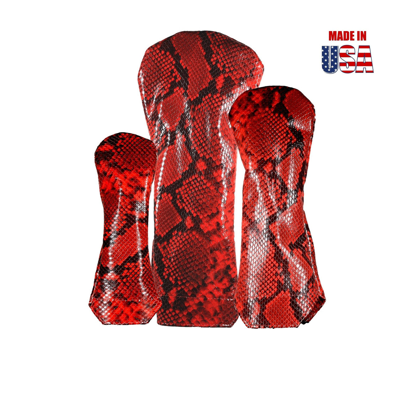 Exotic Snakeskin Leather Headcovers red 1