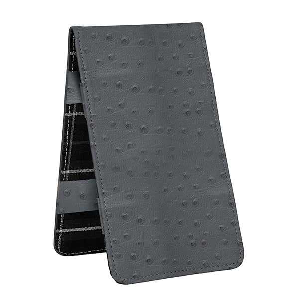 Scorecard and Yardage Book Holder in Ostrich Print - Grey