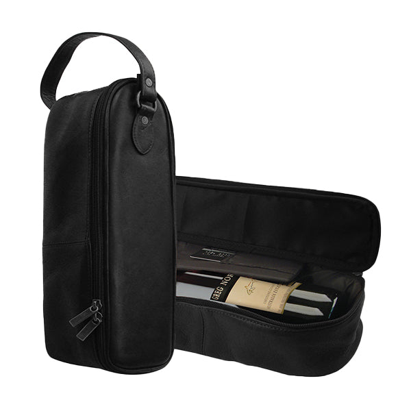 Single Bottle Wine Carrier in Colombian Leather