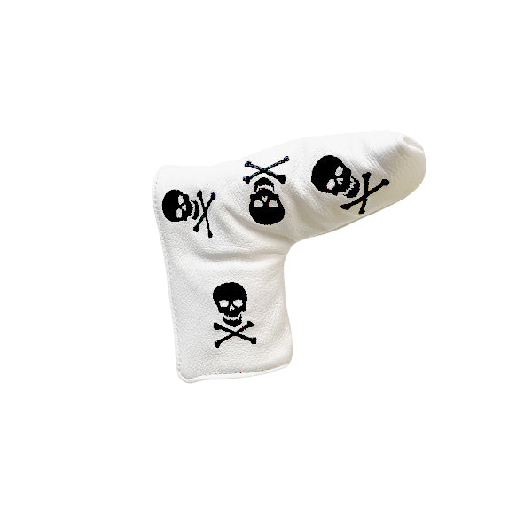 Skull & Crossbones Blade Style Leather Putter Cover