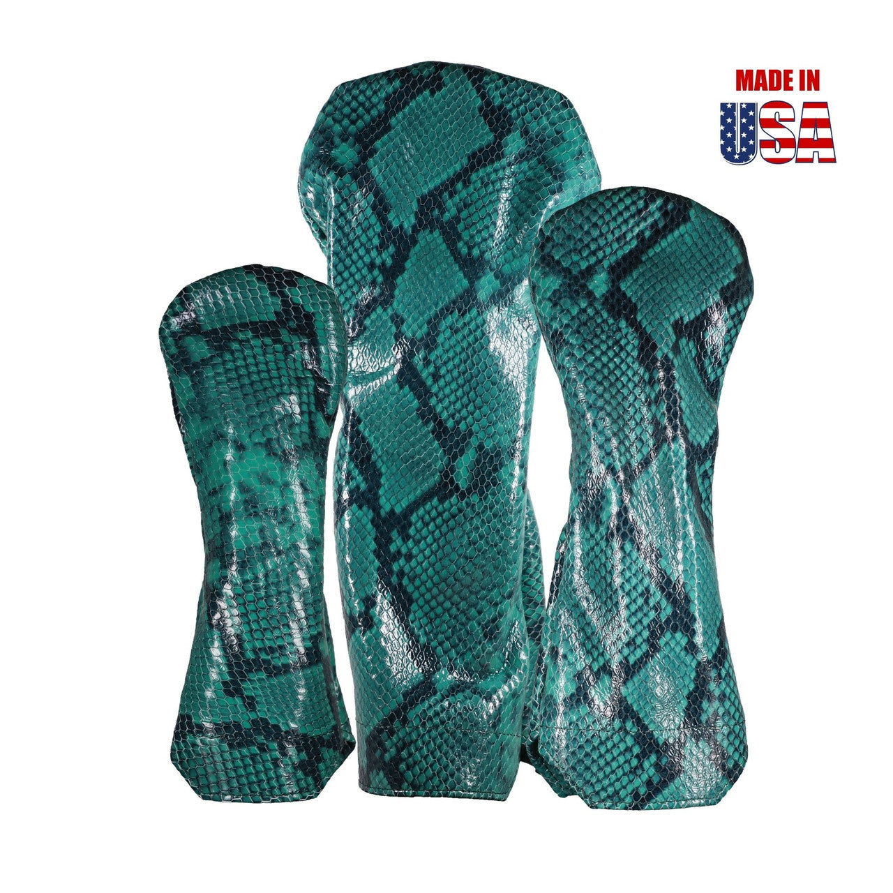 Exotic Snakeskin Leather Headcovers green 1