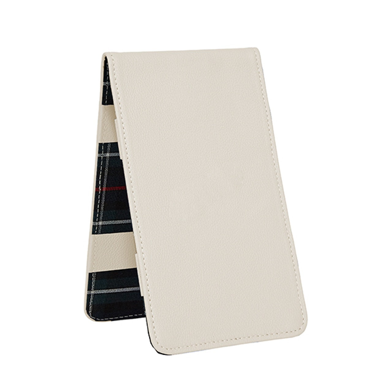 Scorecard and Yardage Book Holder, American Leather with MacKenzie Plaid Interior
