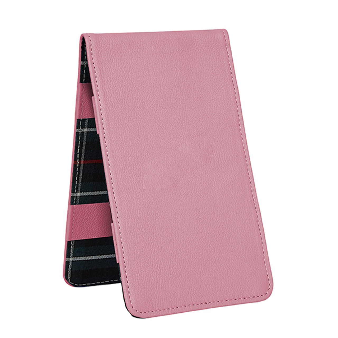 Scorecard and Yardage Book Holder, American Leather with MacKenzie Plaid Interior