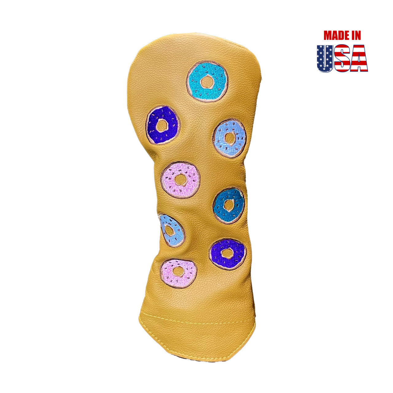 Donut American Leather Fairway Headcover Classic Gold