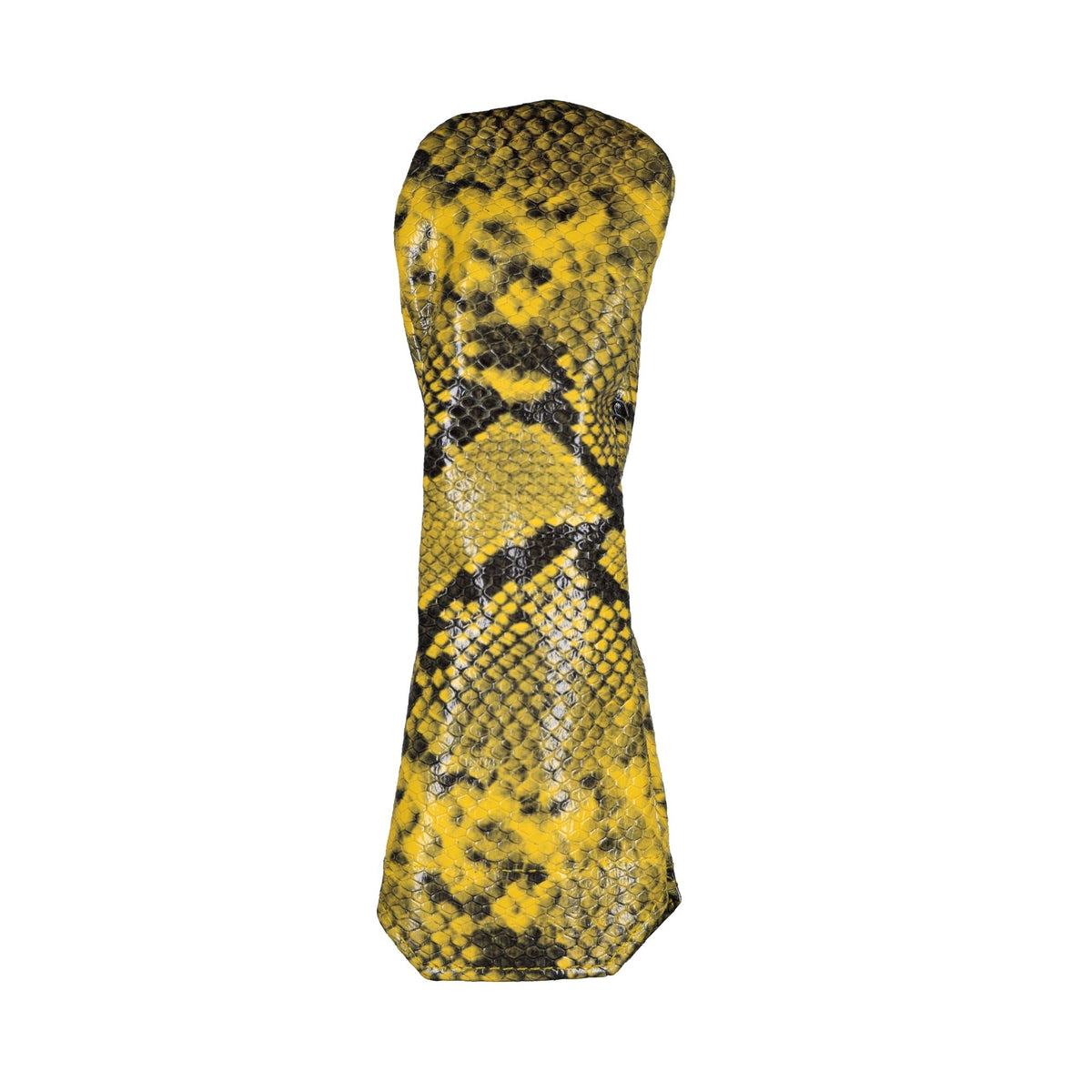 Exotic Snakeskin Texture Leather Headcovers - Driver - Yellow