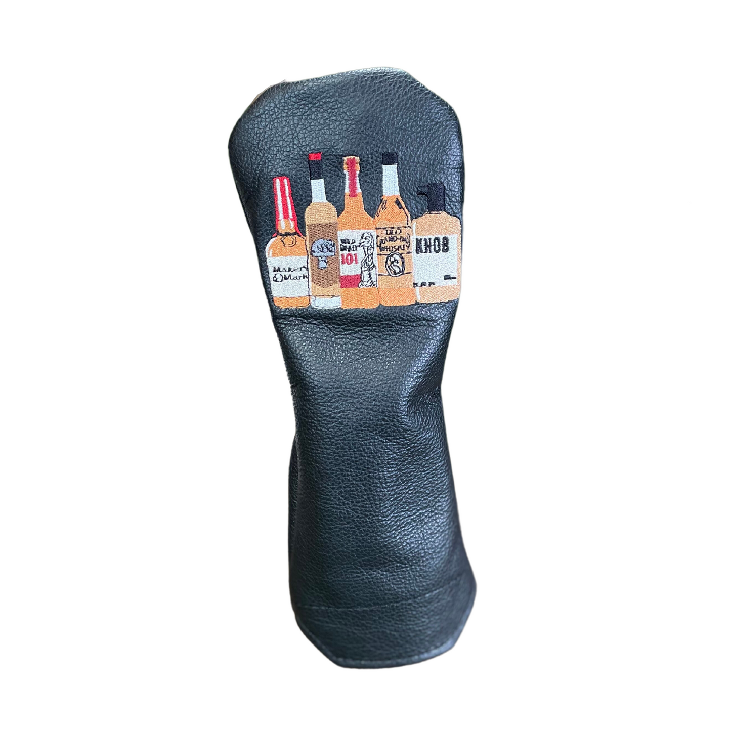 Golfer’s Favorite Drink Headcovers on Black American Leather - Hybrid