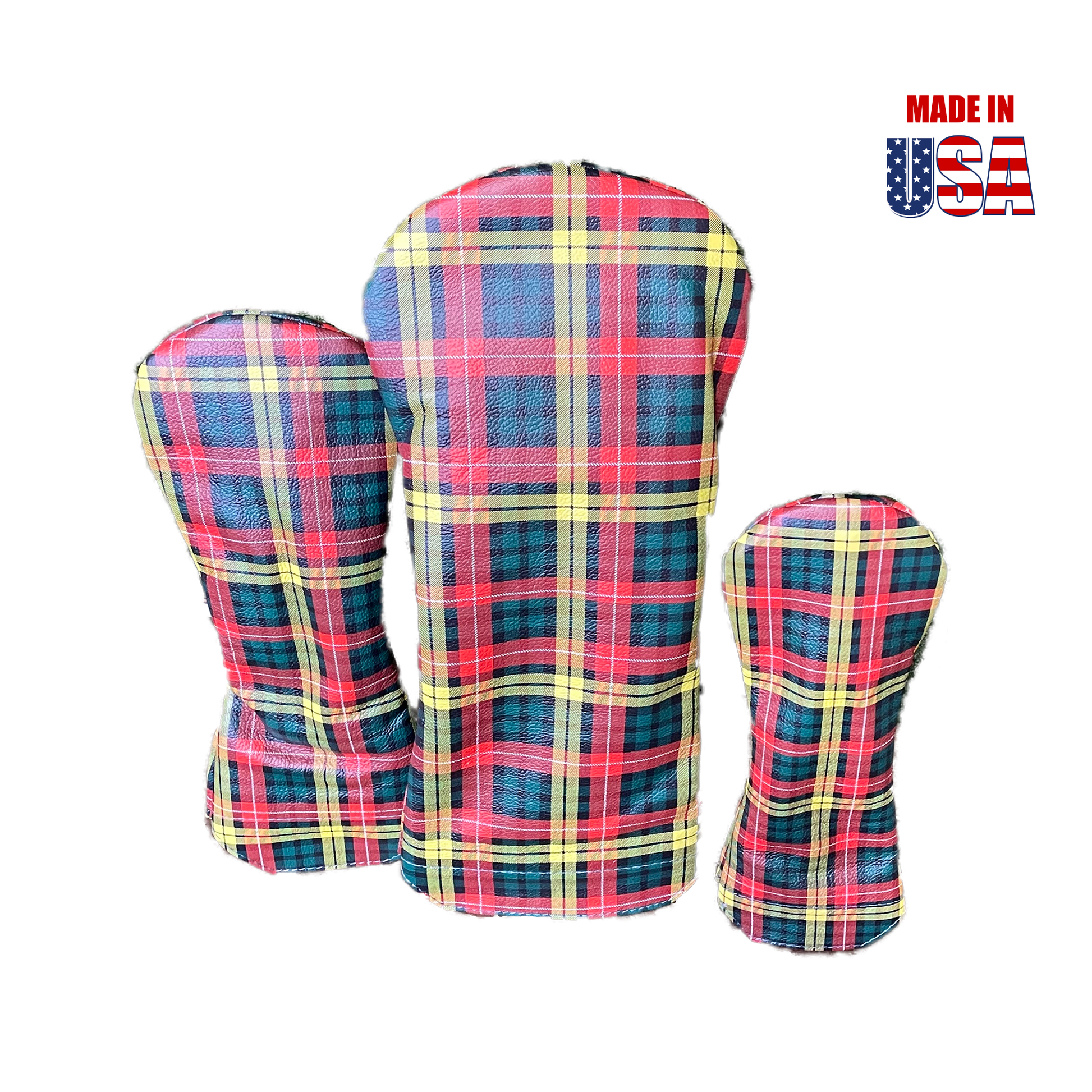 Tartan Plaid Leather Golf Headcovers