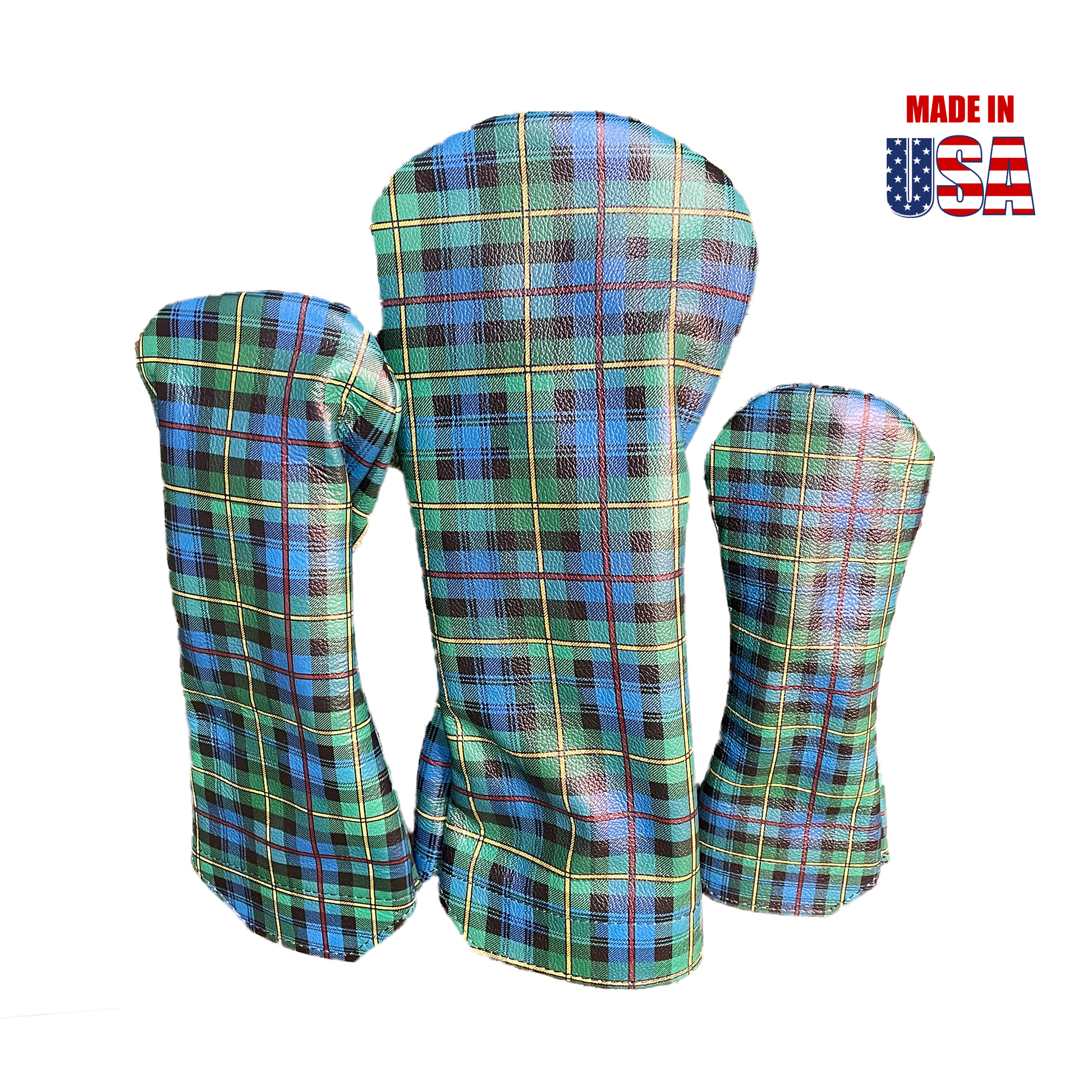 Tartan Plaid Leather Golf Headcovers