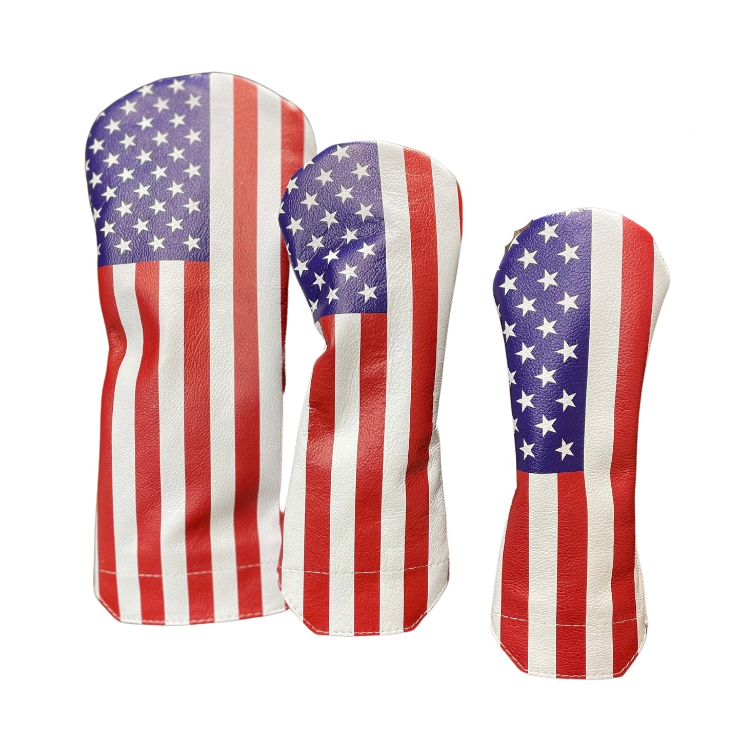 American Flag Leather Headcovers - Headcover Set