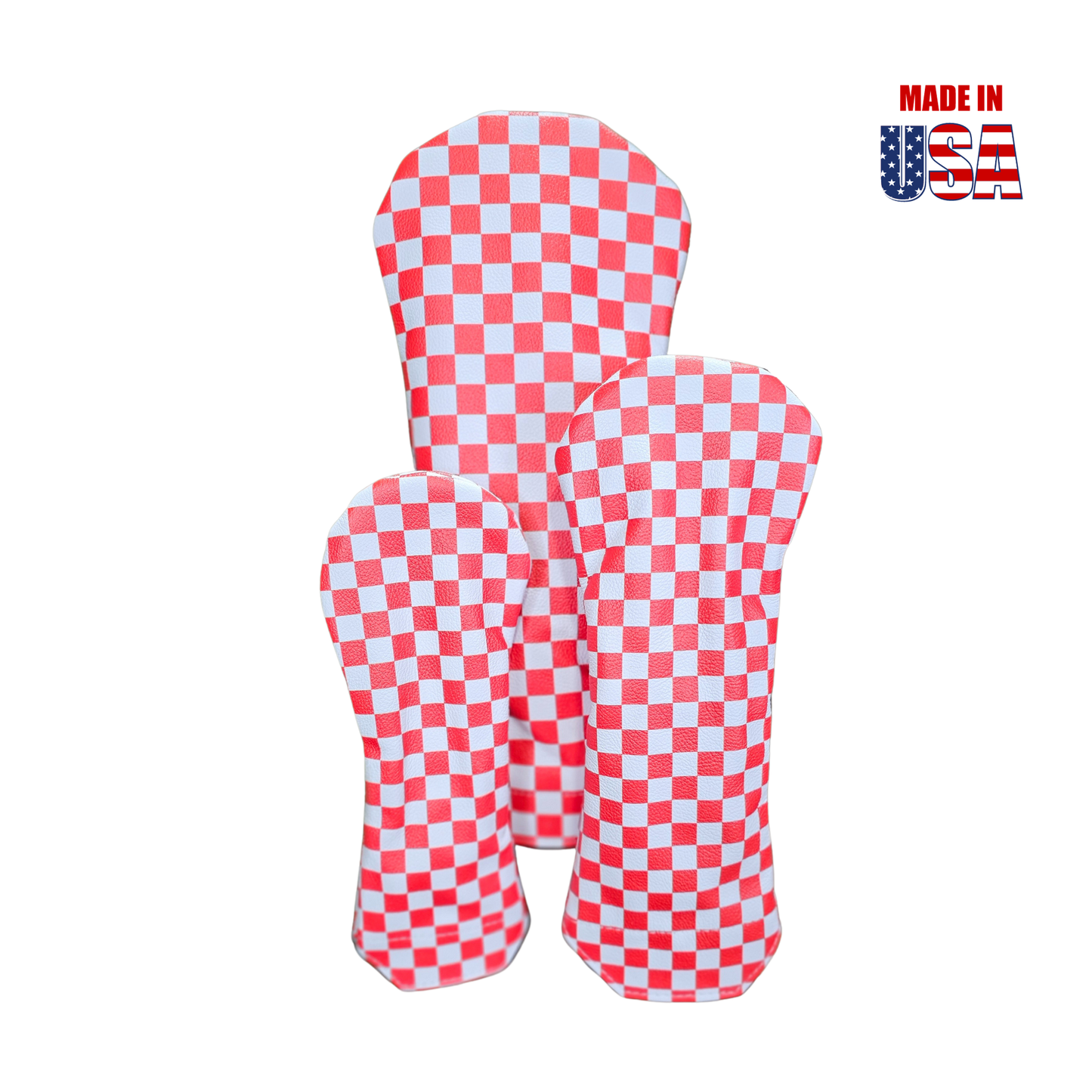 Checkerboard Leather Headcovers