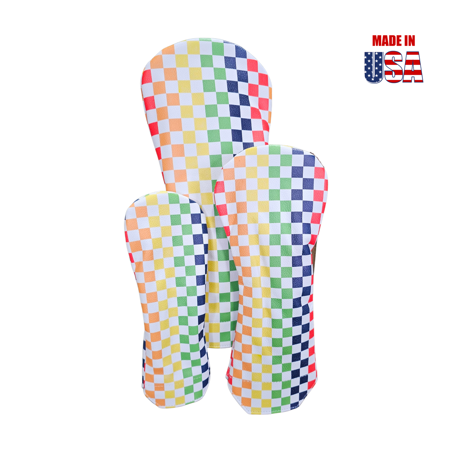 Checkerboard Leather Headcovers