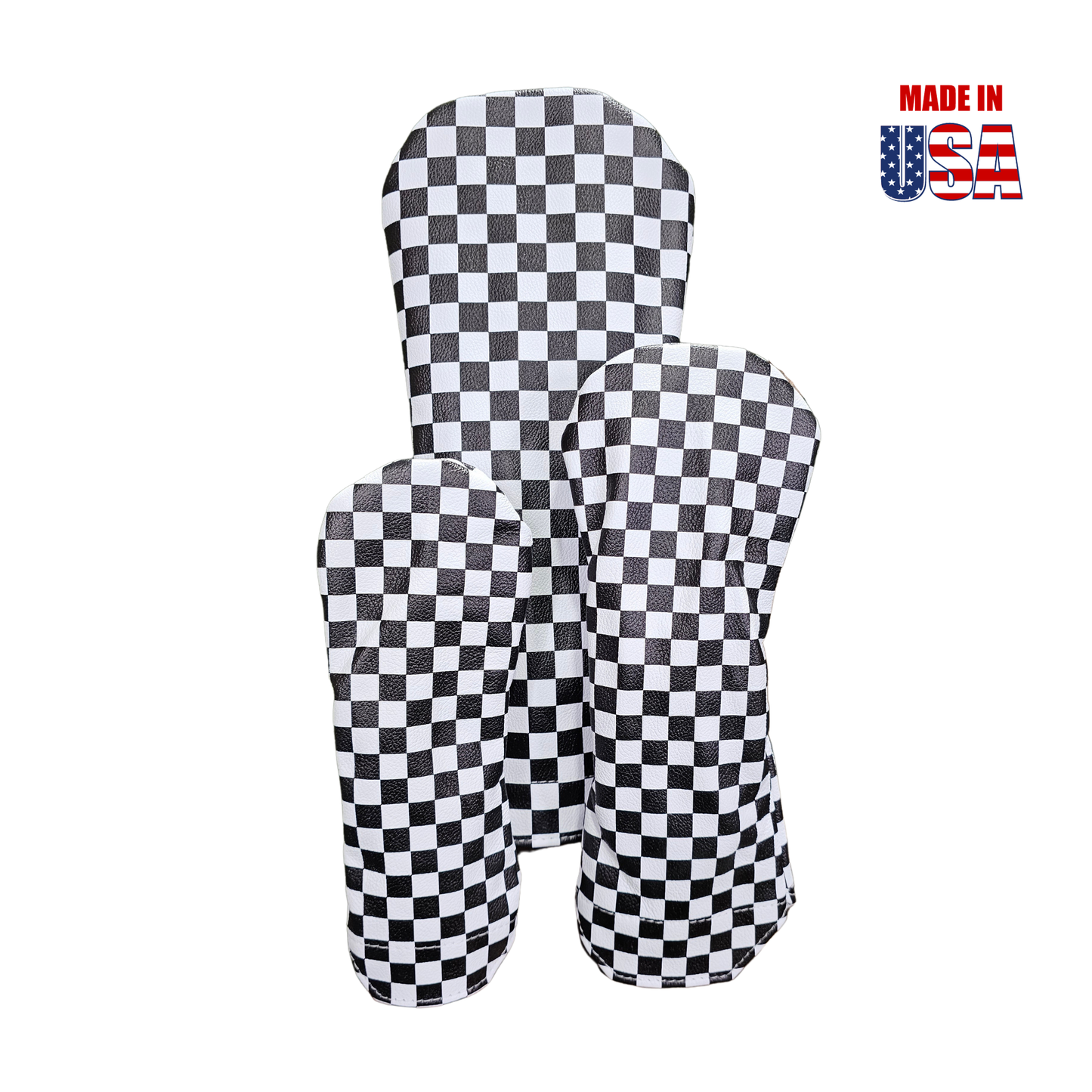 Checkerboard Leather Headcovers