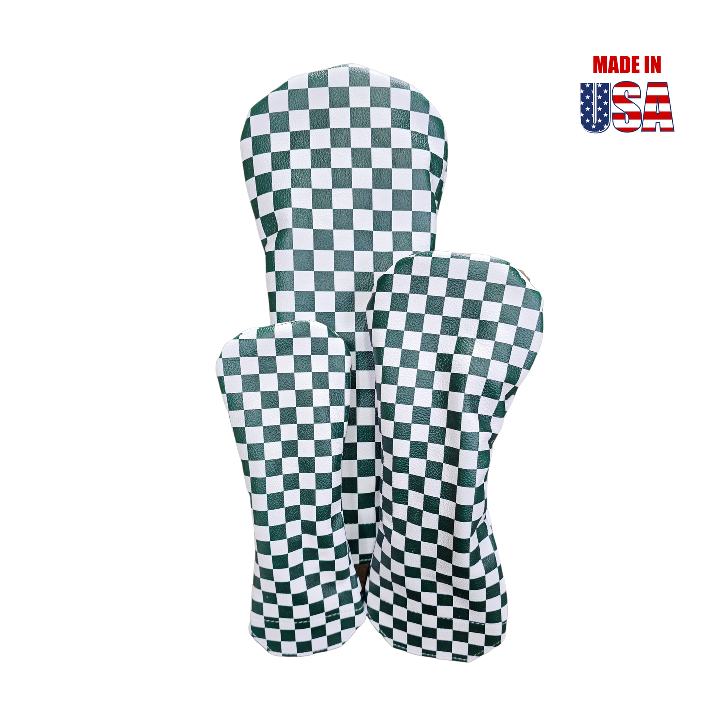 Checkerboard Leather Headcovers
