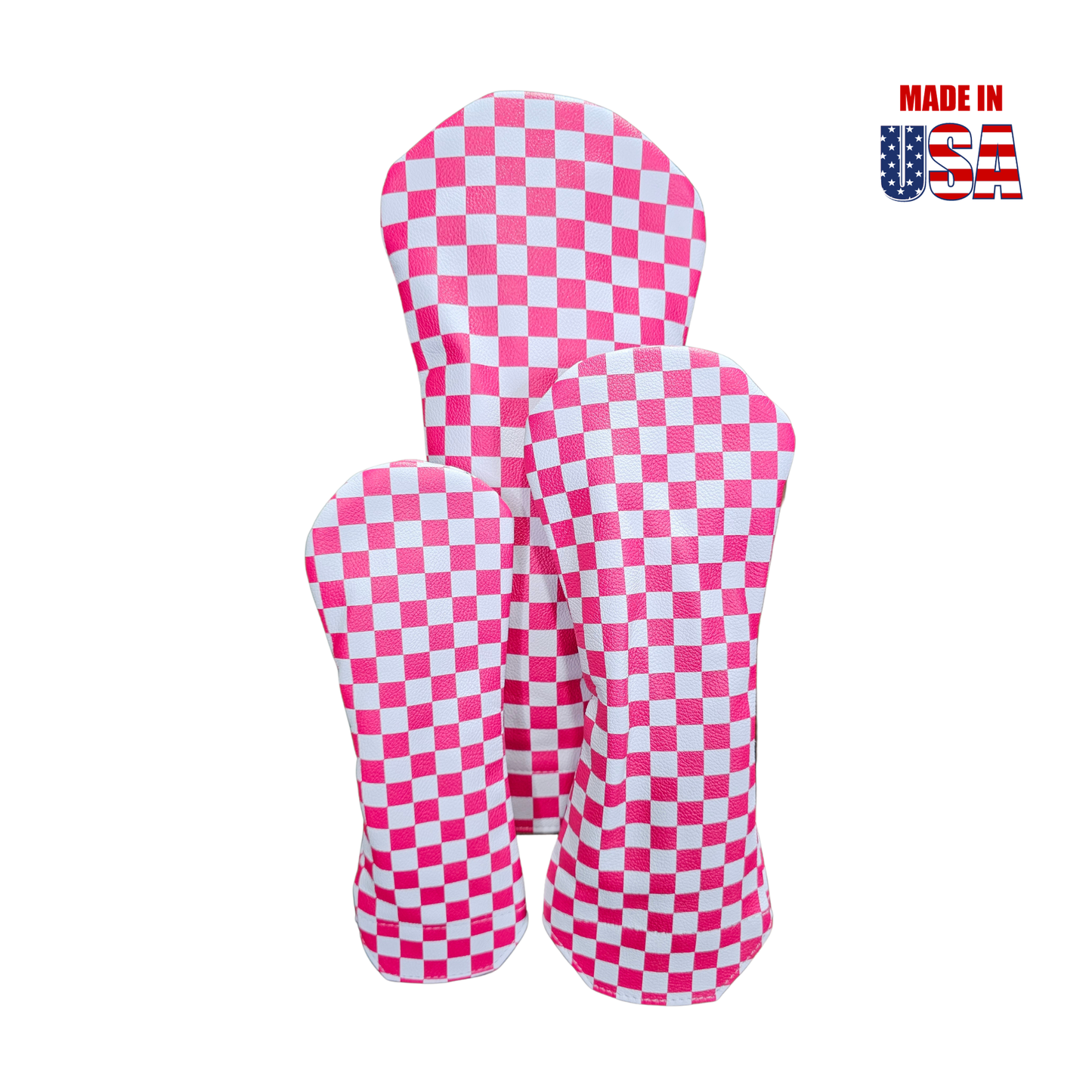 Checkerboard Leather Headcovers