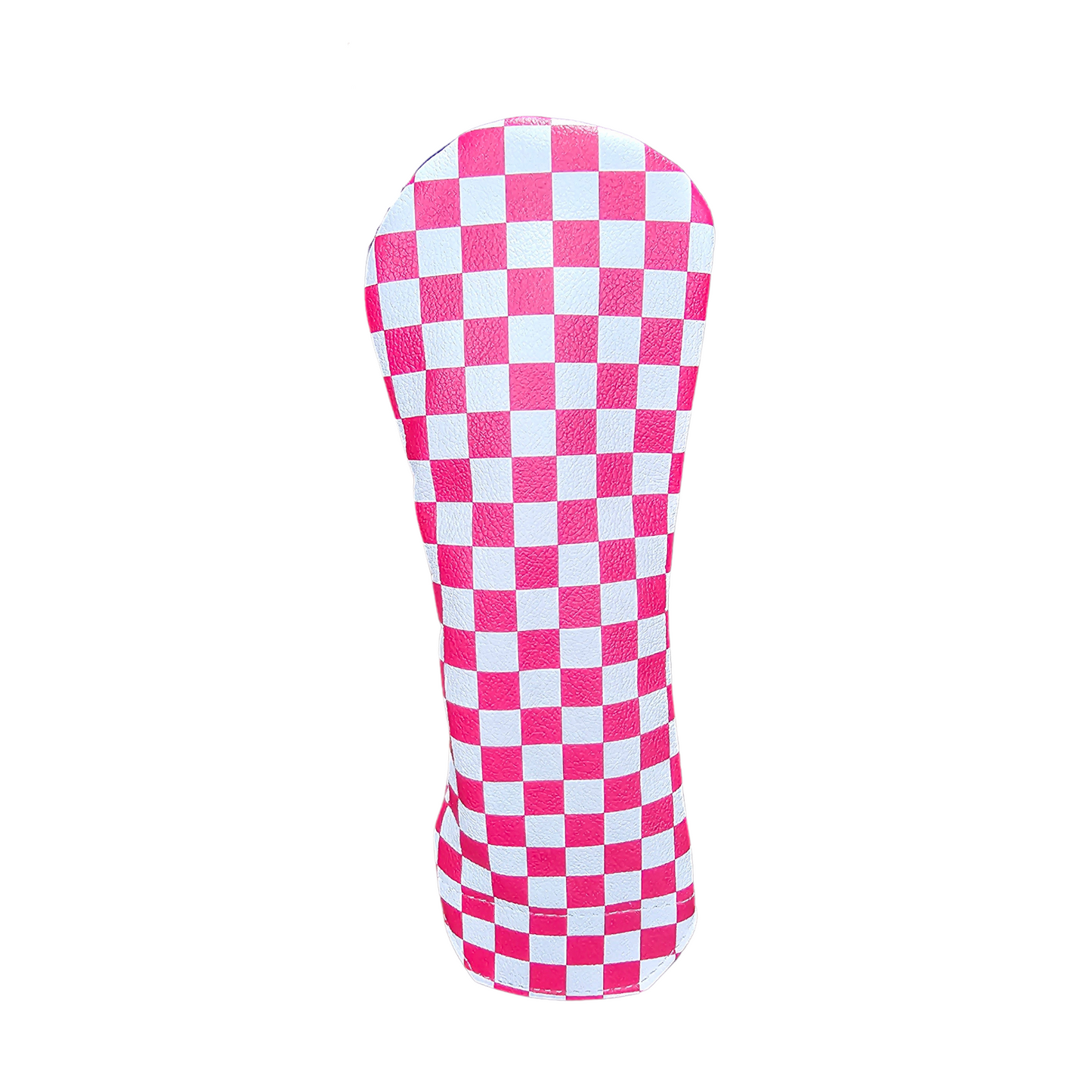 Checkerboard Leather Headcovers - Hybrid - Pink & White