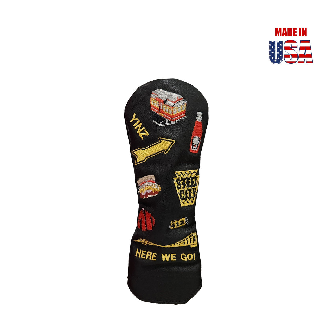 Black Pittsburgh Mural Icons Leather Hybrid Headcover