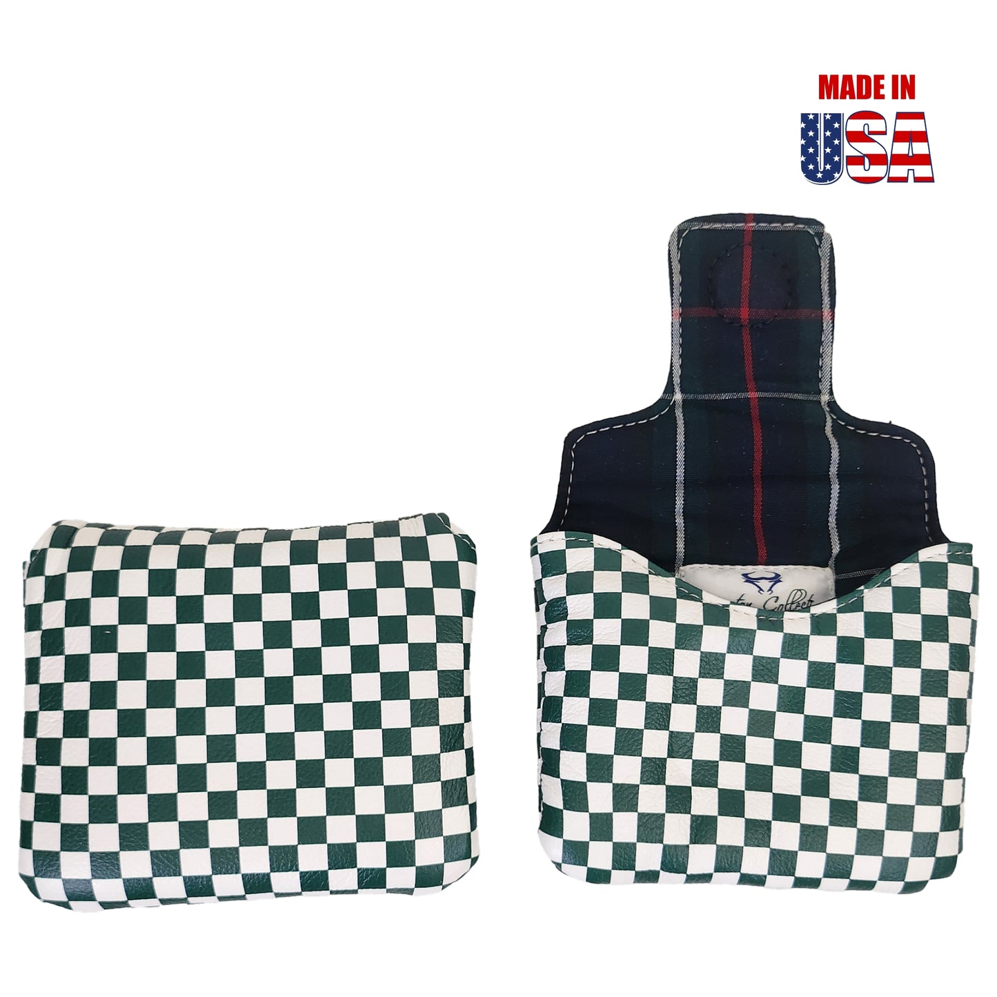 Checkerboard Leather Universal Mallet Putter Covers