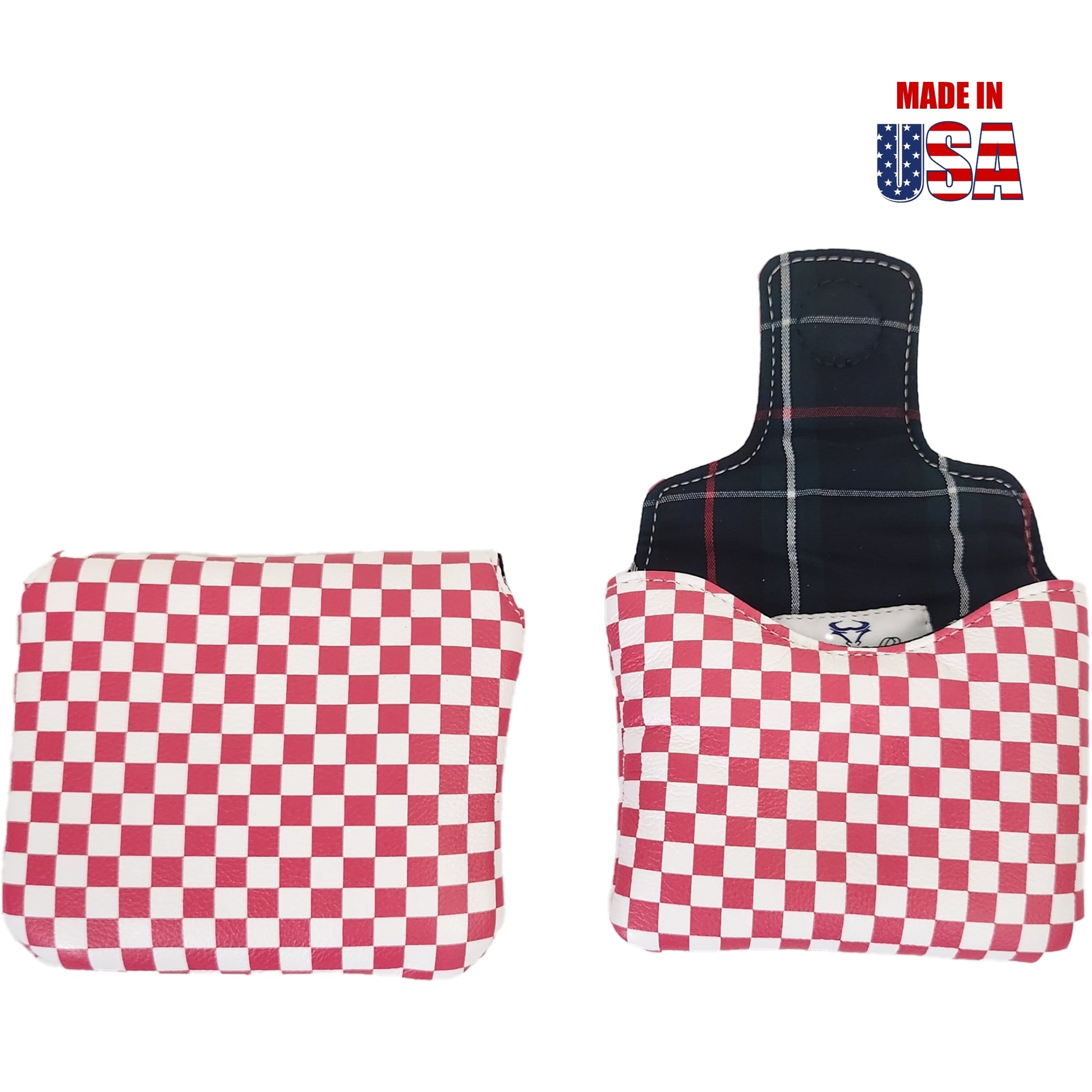 Checkerboard Leather Universal Mallet Putter Covers