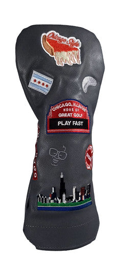 Chicago Cub Style Mural Leather Golf Headcovers