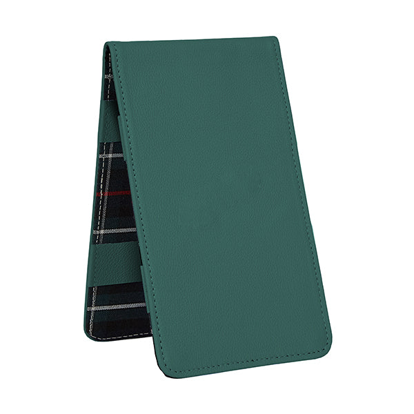 Scorecard and Yardage Book Holder, American Leather with MacKenzie Plaid Interior