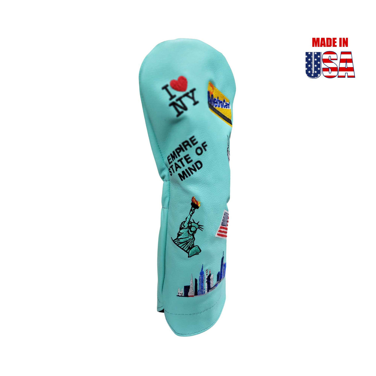 Luxury Blue American Leather Driver Headcover, Tribute to New York 4, winstoncollection.com
