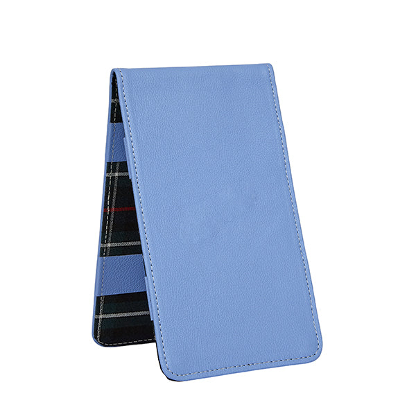 Scorecard and Yardage Book Holder, American Leather with MacKenzie Plaid Interior