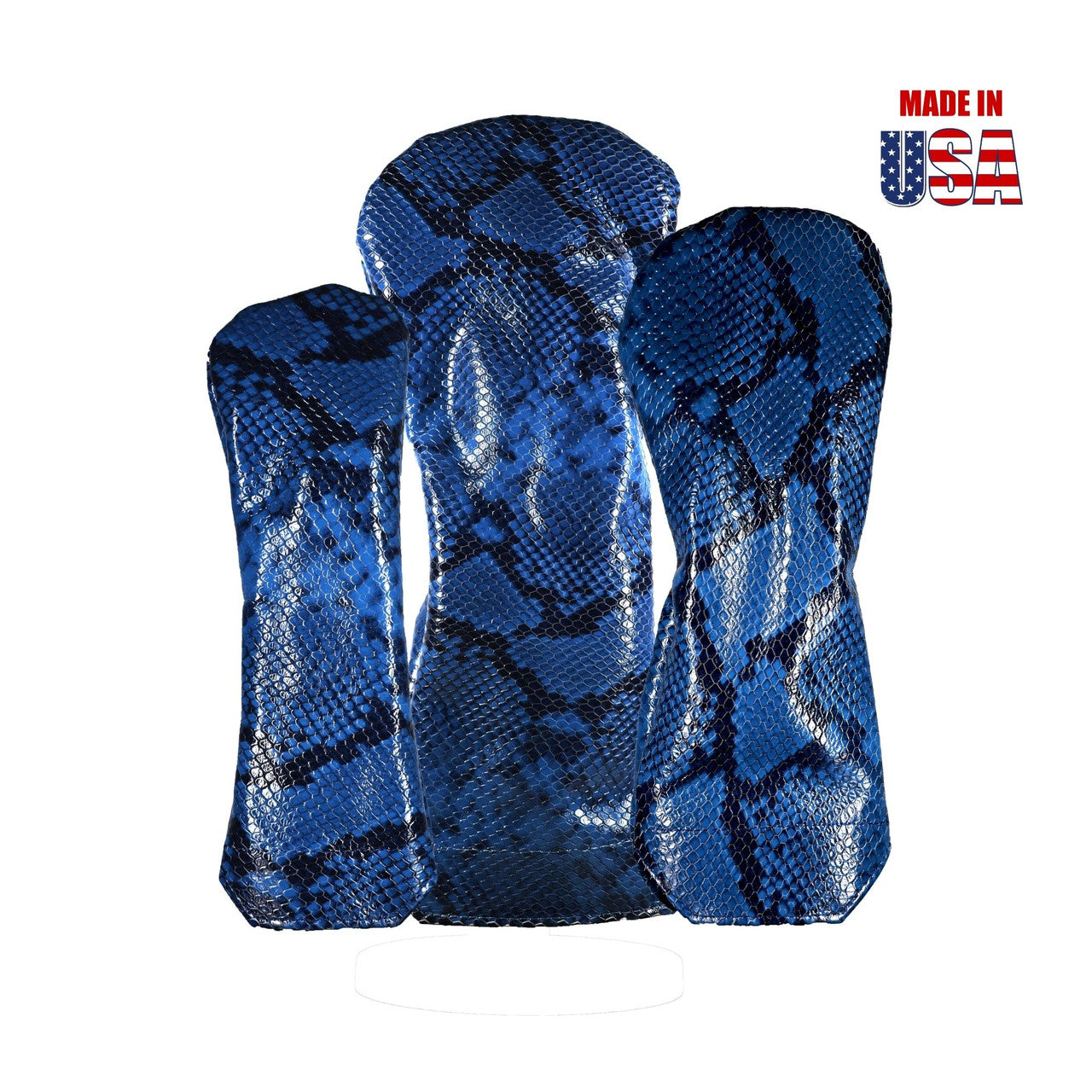 Exotic Snakeskin Leather Headcovers blue 1