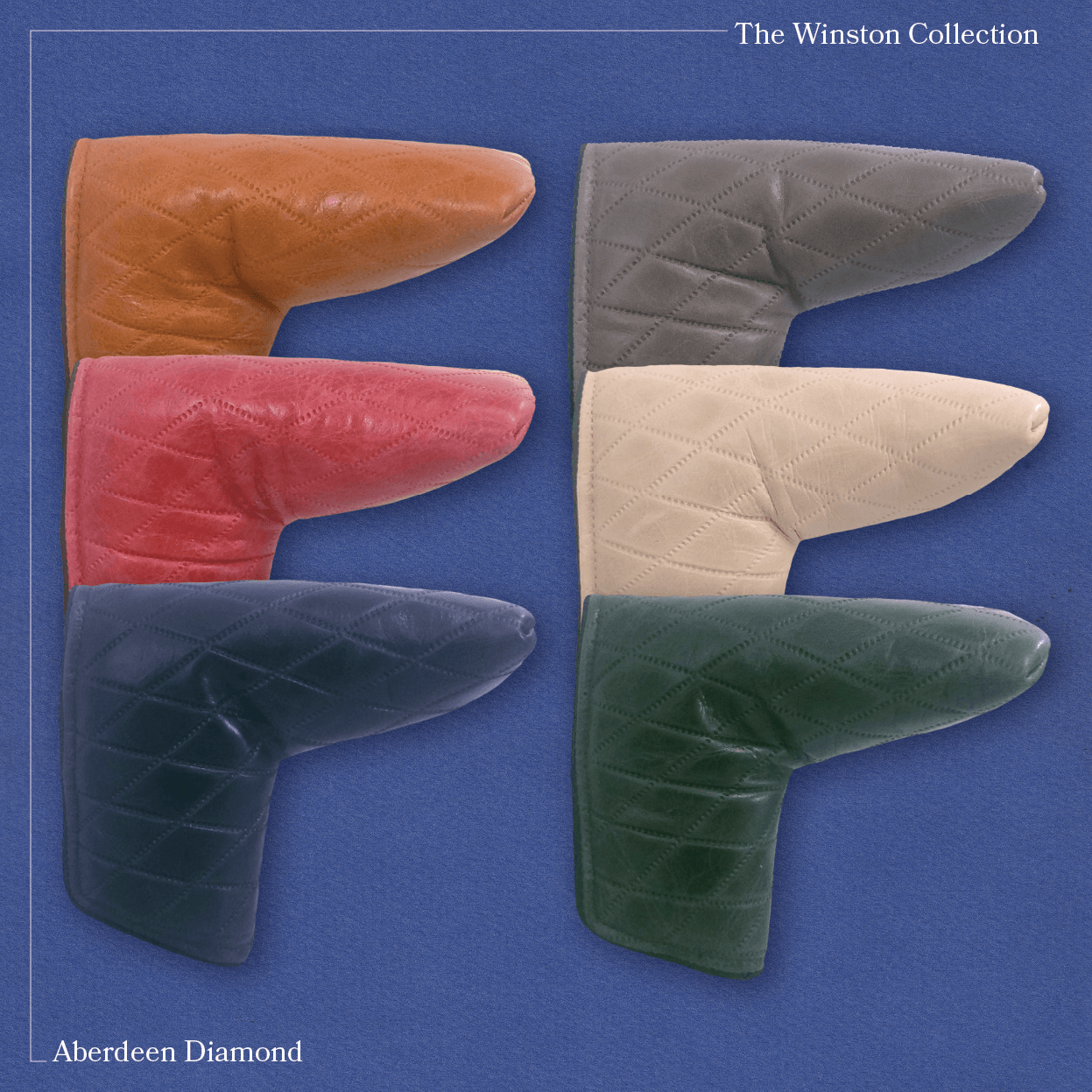 Aberdeen Diamond Leather Putter Headcovers - Winston Collection