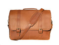 Porthole Laptop Briefcase, Colombian Leather - Tan