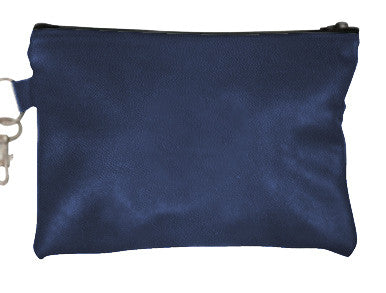Navy Blue American Leather Golf Reef Zip Pouch