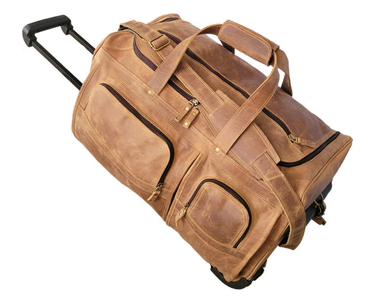 20" Wheeled Duffel/Travel bag in Crazy Horse Leather