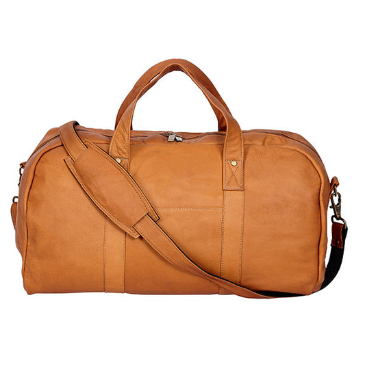Tan Colombian Leather Country Club Duffel Bag