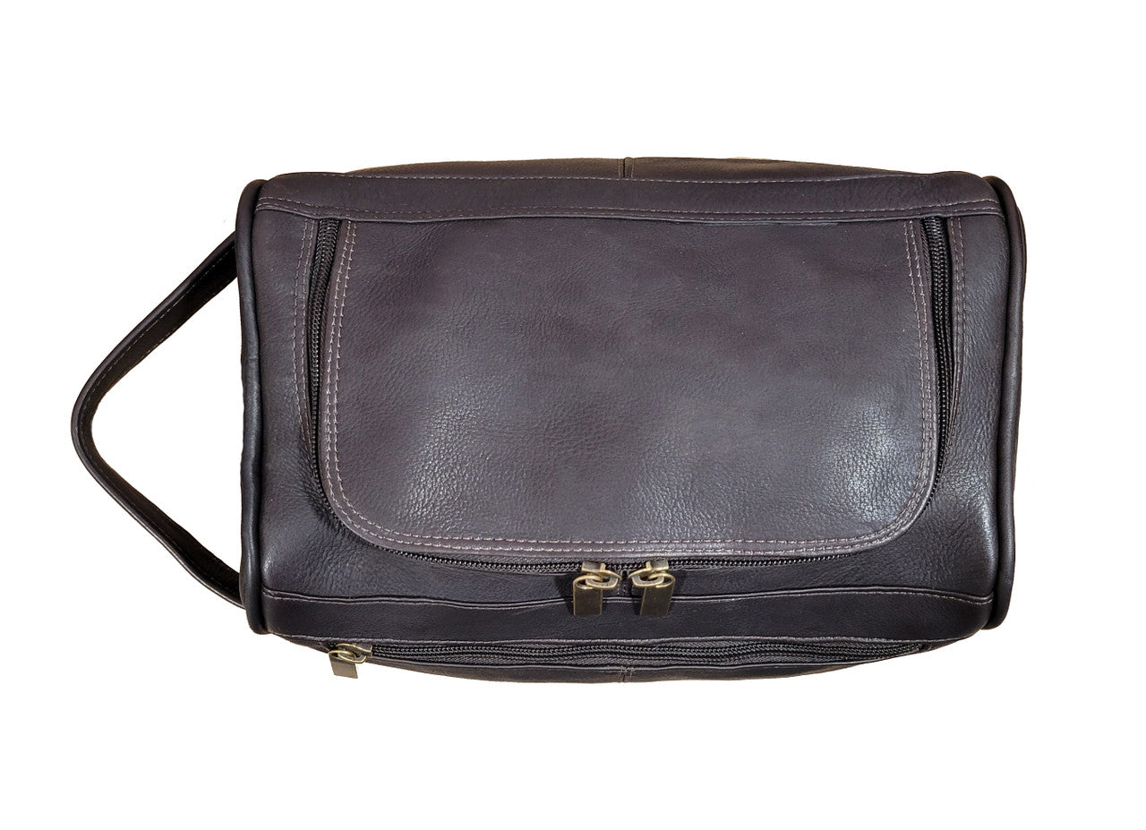 Cafe Colombian Leather Deluxe Toiletry Bag