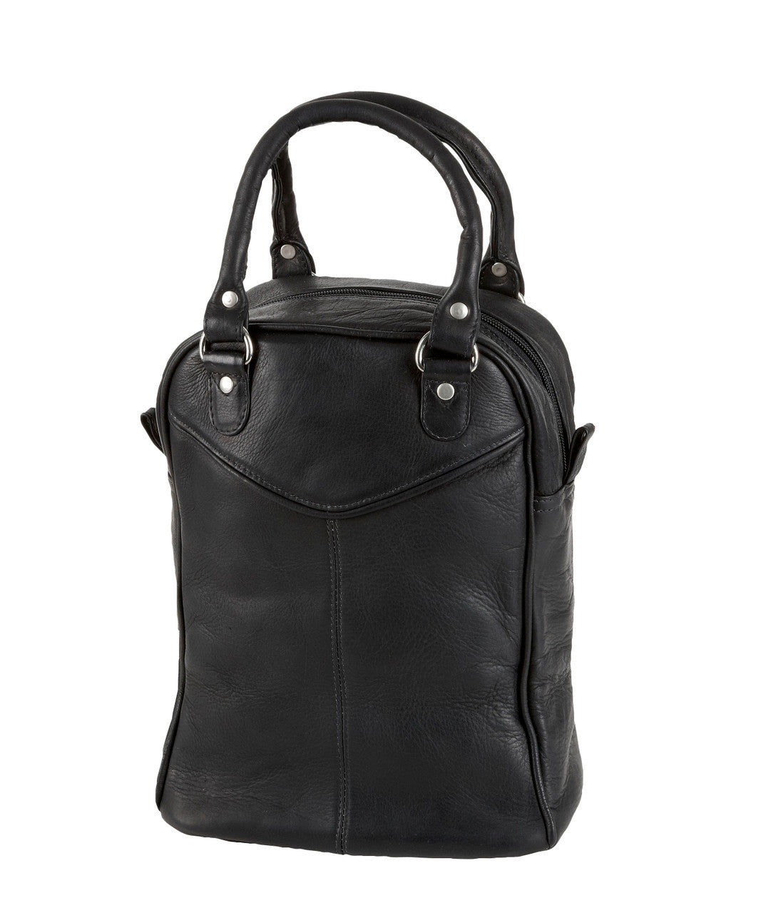 Golf Ball Shag Bag in Black Colombian Leather