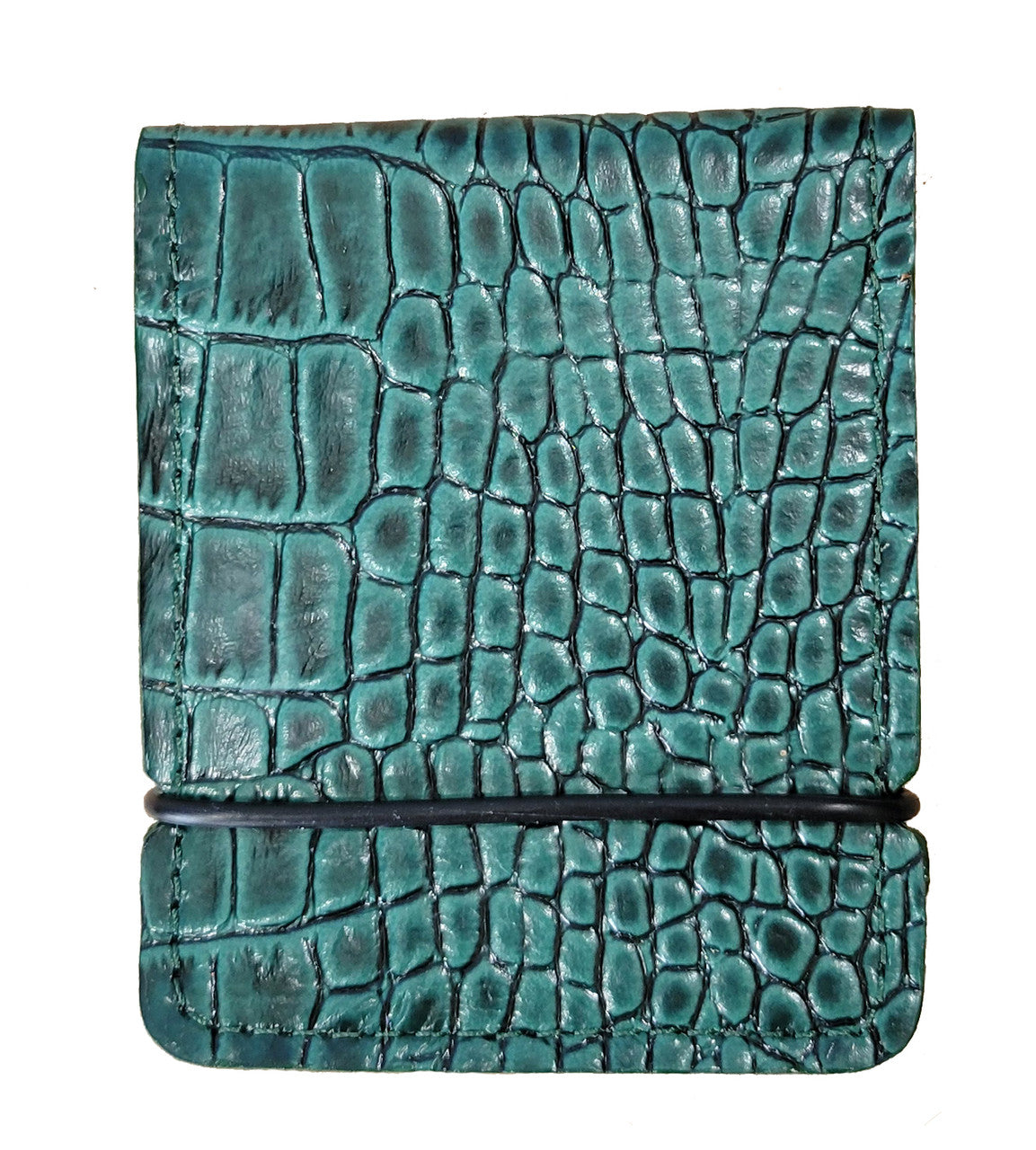 Cash Cover Emerald Green Gator Print Leather
