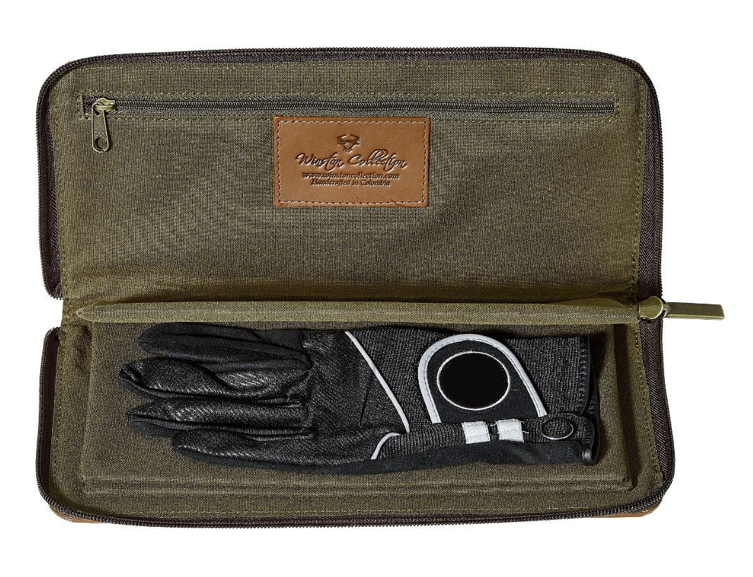 Crazy Horse Leather Glove Stash Book with golf glove