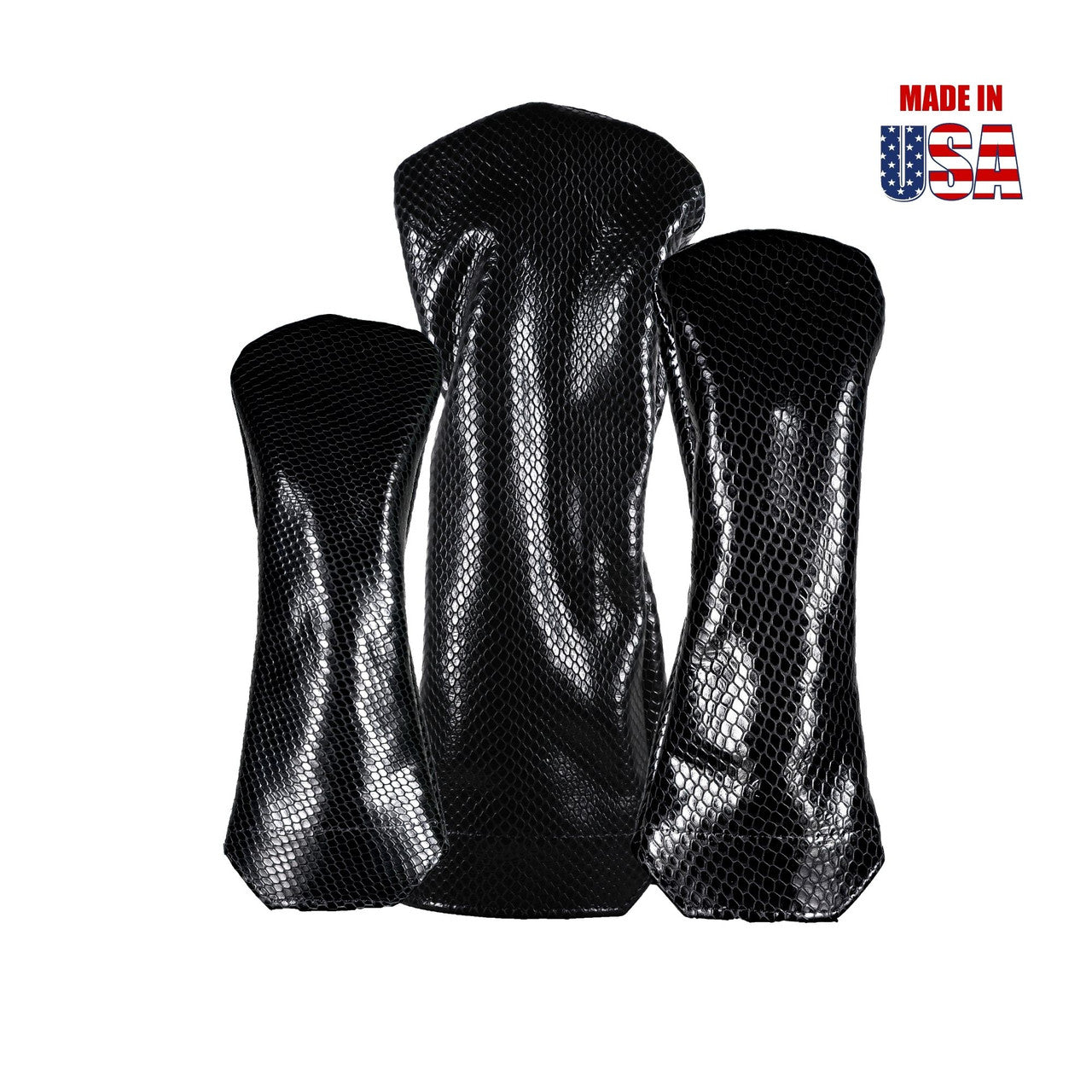 Exotic Snakeskin Leather Headcovers black 1