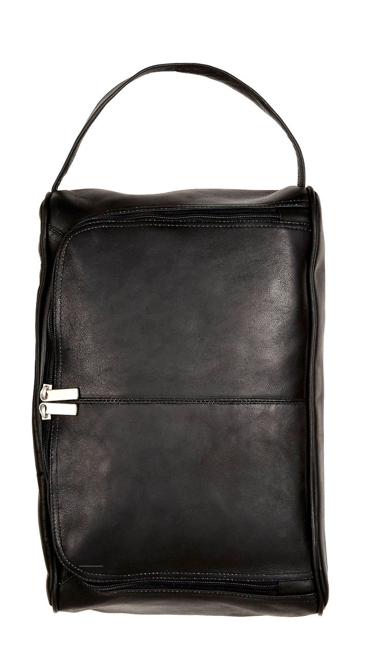 Black Colombian Leather Shoe Bag
