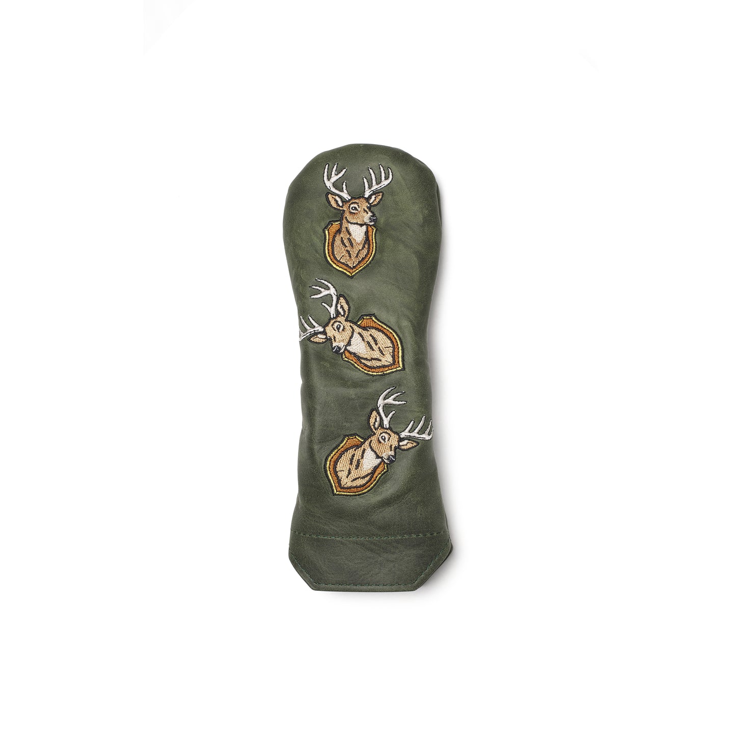 Trophy Deer Premium Pullup Leather Golf Headcovers - Hybrid - Forest Green