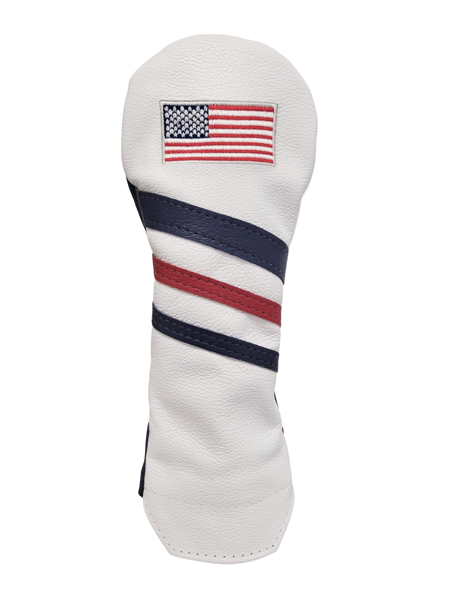 USA Flag Three Stripe Leather Headcovers - Hybrid