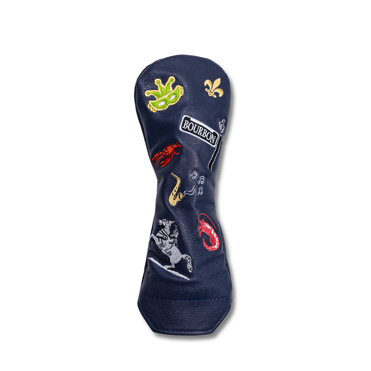 New Orleans Mural Leather Headcovers - Hybrid - Navy
