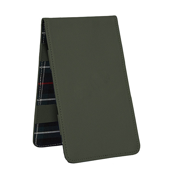 Scorecard and Yardage Book Holder, American Leather with MacKenzie Plaid Interior
