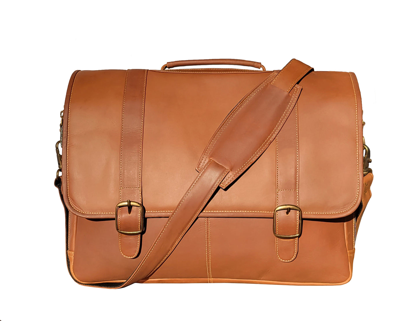 Porthole Laptop Briefcase, Colombian Leather