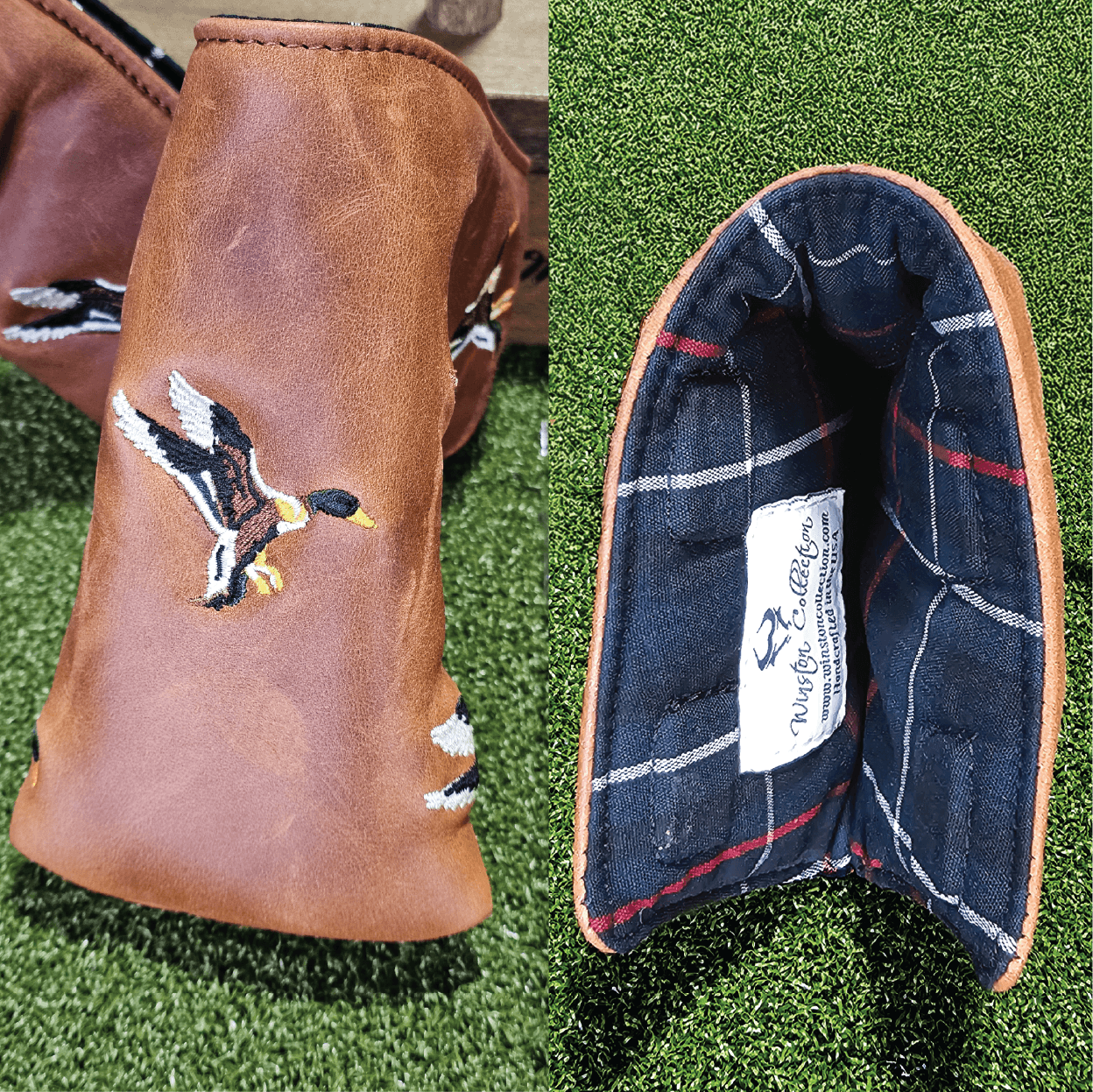 Flying Mallard Pullup Leather Blade Putter Cover - Winston Collection