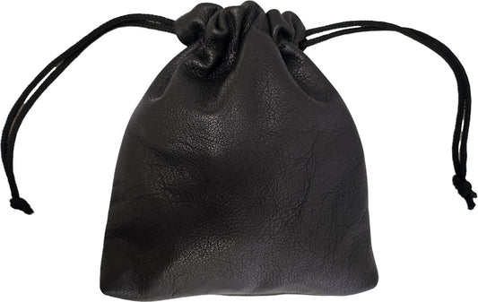 Black American Leather Drawstring Player's Pouch