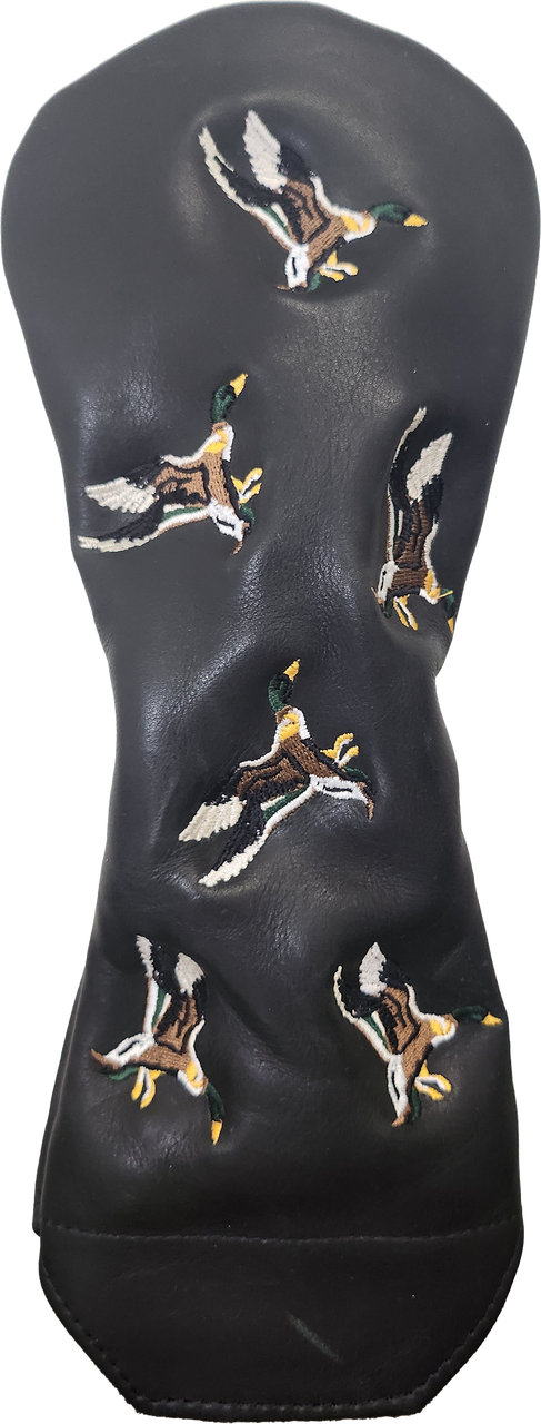 Flying Mallards Pull-Up Leather Fairway Headcover Black