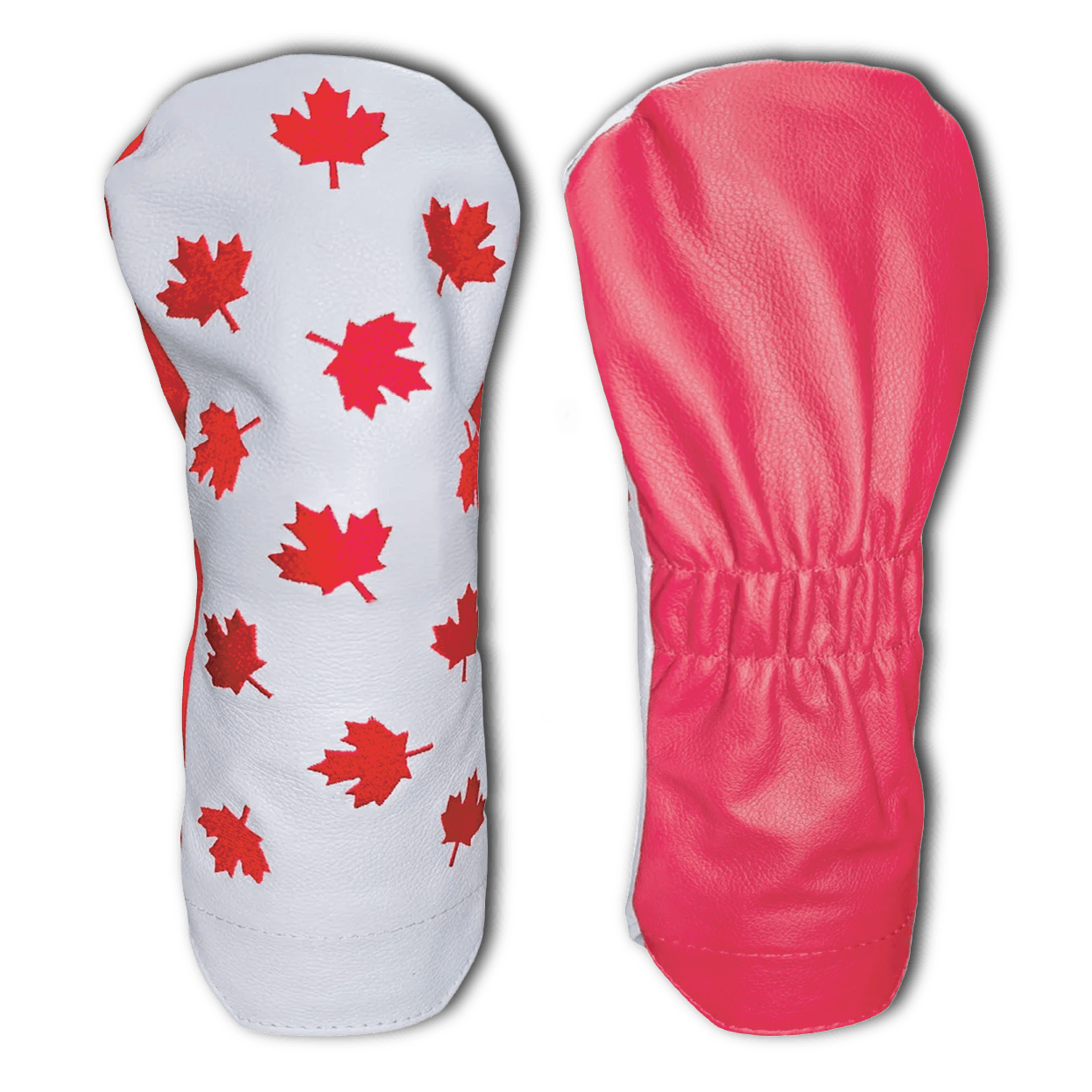 Canadian Red Maple Leafs Leather Headcovers - Driver