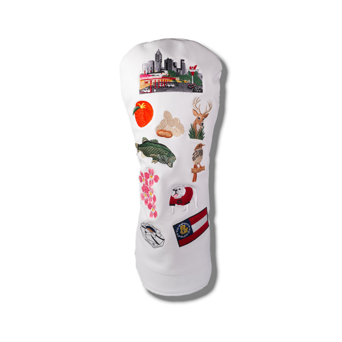 State of Georgia Mural Leather Headcover - White