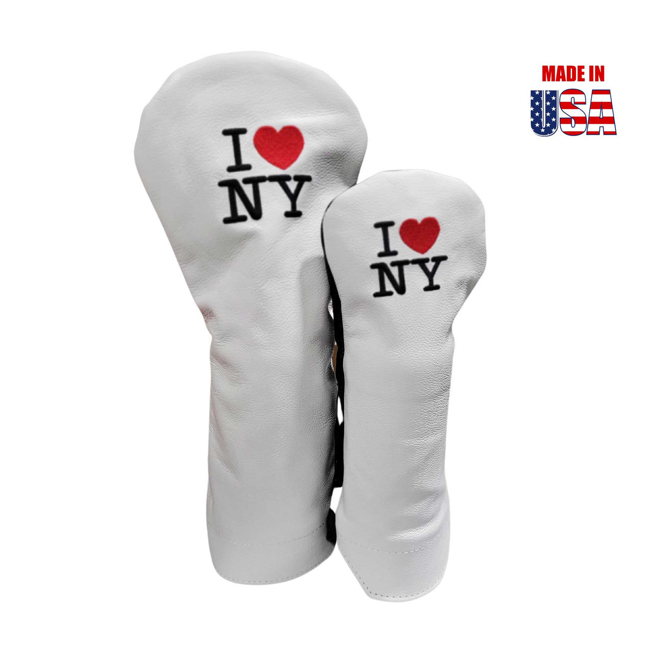 American Leather Driver & Fairway White Front Black Back Headcovers