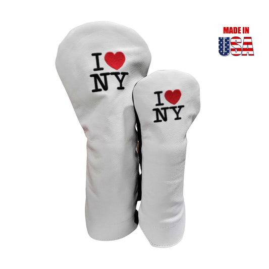 American Leather Driver & Fairway White Front Black Back Headcovers